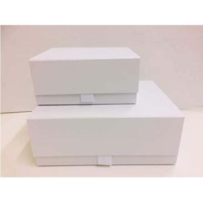Aromabar Luxury White Magnetic Gift Box with Ribbon Tab Medium Hamper Wedding Bridesmaid Bride Baby Keepsake Size 20 x 16 x 8cm - Image 7
