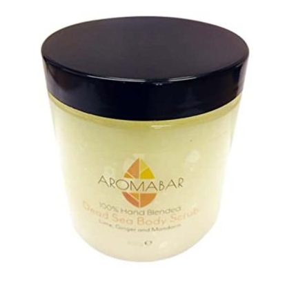 Aromabar LIME GINGER & MANDARIN DEAD SEA SALT HAND BODY SCRUB 300g 100% Natural Packed with minerals and nutirents For Men or Women