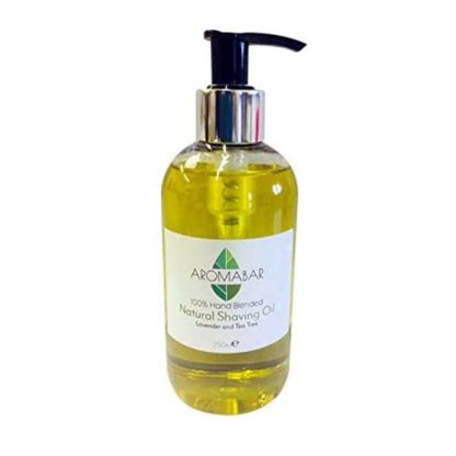 Natural Shaving Oil with Lavender & Tea Tree Essential Oils 250ml Pre Shave Oil 100% Pure with Pump Dispenser or Use as a Post Shave Moisturiser
