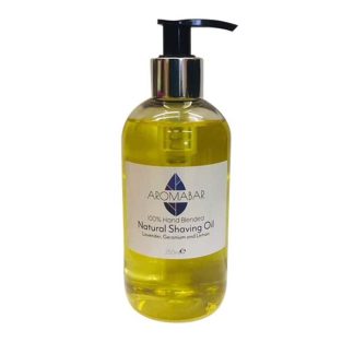 Natural Shaving Oil 250ml Lavender, Geranium & Lemon Pre Shave Oil 100% Pure with Pump Dispenser or Use as a Post Shave Moisturiser Unisex
