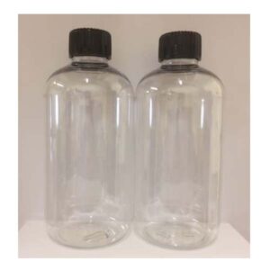Aromabar 2 X 250ML Clear PET Plastic Bottles with Black Lids