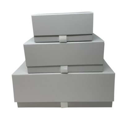 Aromabar Luxury White Magnetic Gift Box with Ribbon Tab Medium Hamper Wedding Bridesmaid Bride Baby Keepsake Size 20 x 16 x 8cm - Image 4
