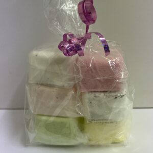 You will receive a selection of 6 Aromatherapy Shower Steamers. Colour of steamer may vary. All individually wrapped