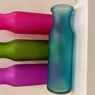 set of four small glass vases - Pink, Cerise, Blue & Green