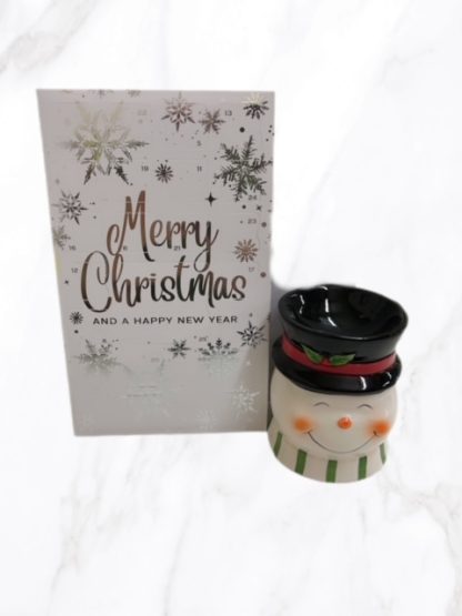 Frosty the Snowman” tea light wax melt burnerAromabar 25 days of christmas advent wax melt calender white