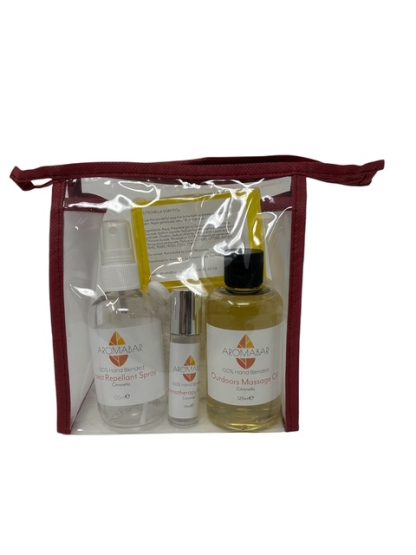 Travel Kit Citronella Includes Spray, Massage Oil, Roll On, Soap & Mitt Ideal for Camping or Holidays - Image 3