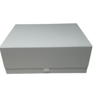 Aromabar Luxury White Magnetic Gift Box with Ribbon Tab large Hamper Wedding Bridesmaid Bride Baby Keepsake 29.5x23x12 cm